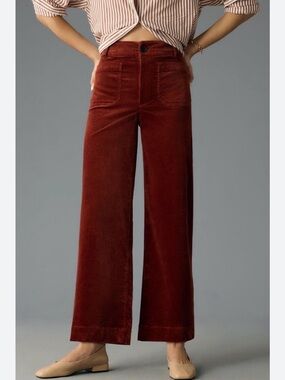 Maeve from Anthropologie Colette Corduroy High-Rise Pants w Patch Pockets